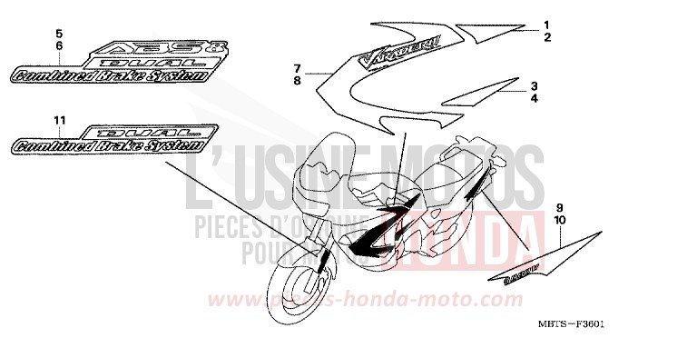 MARKE (2ED,2F,2G,3E,4EK) von Varadero ABS TERRA BLUE (PB190R) von 2006